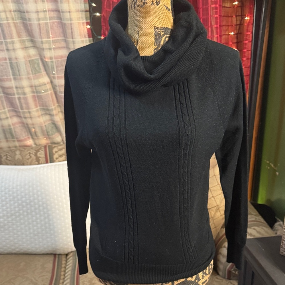 Black Cowl Neck Sweater